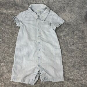 VTG Gymboree Romper‎ Infant Boys 12-18 Months Blue Striped Snaps Baby One Piece